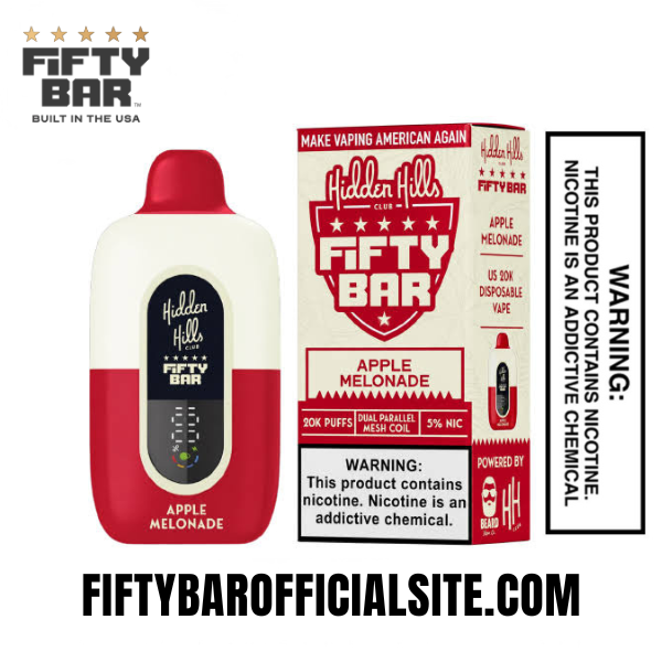 Apple Melonade Hidden Hills X Fifty Bar 20k Puffs Vape