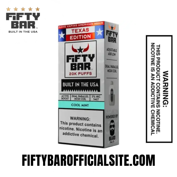 Cool Mint Texas X Fifty Bar 20k Puffs Disposable Vape