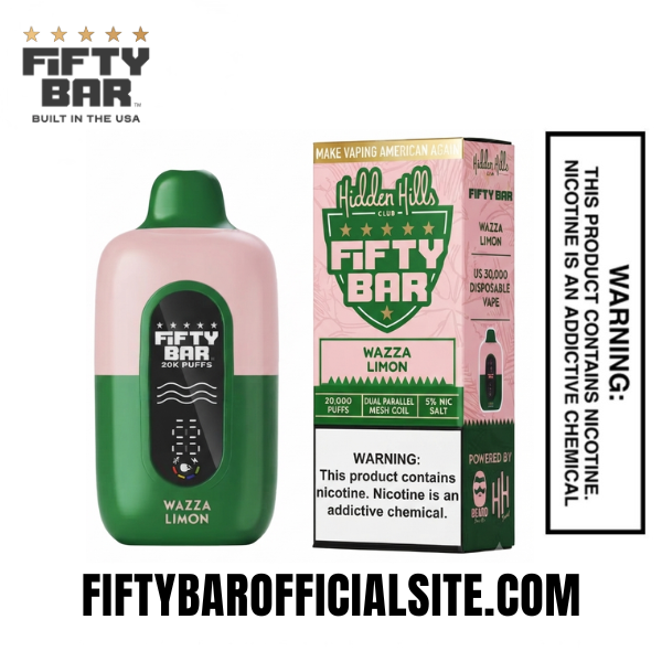 Wazza Limon Hidden Hills X Fifty Bar Disposable Vape