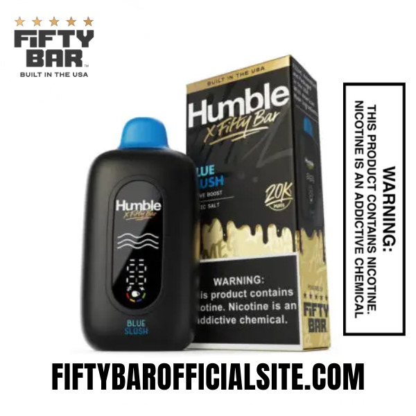 Blue Slush Humble X Fifty Bar 20000 Puffs Disposable- with warning