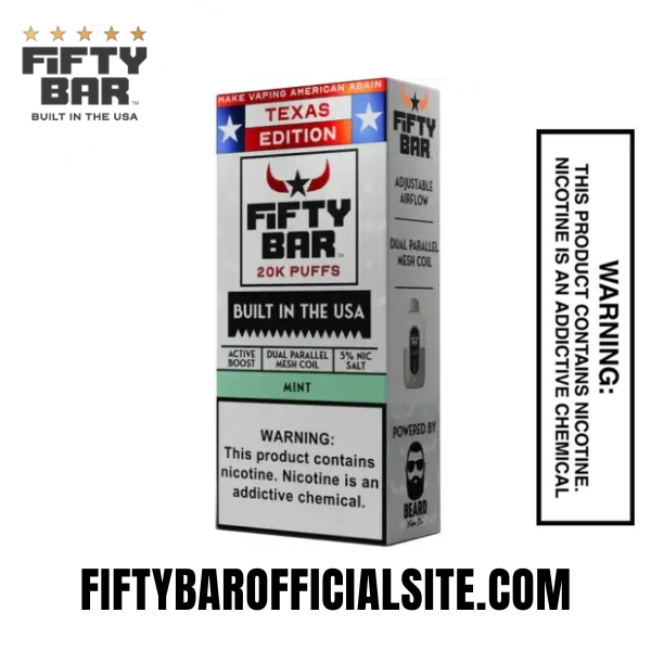 Mint Texas X Fifty Bar 20k Puffs Disposable Vape