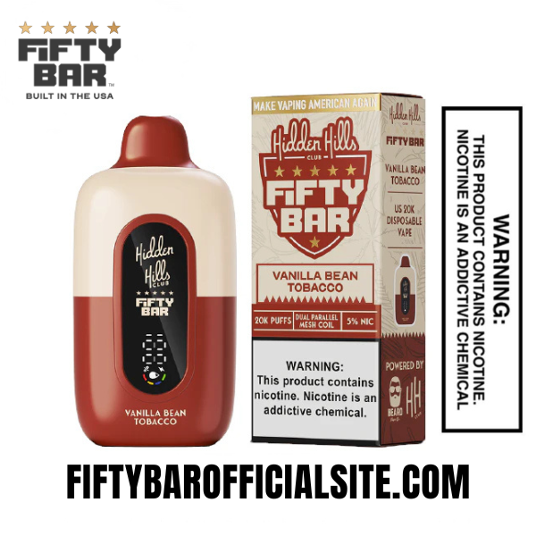 Vanilla Bean Tobacco Hidden Hills x Fifty Bar Disposable Vape