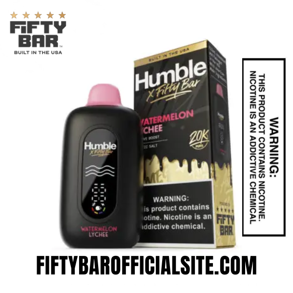 Watermelon Lychee Humble X Fifty Bar 20000 Puffs Disposable
