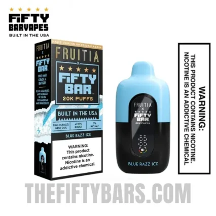 Blue Razz Ice Fruitia X Fifty Bar 20K Puffs Disposable Vape