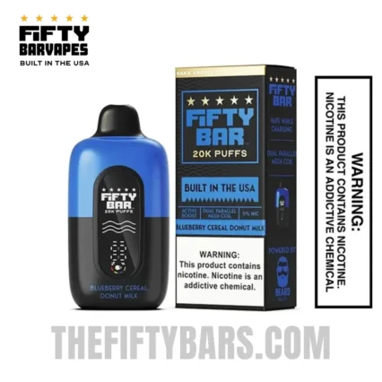 Blueberry Cereal Donut Milky Fifty Bar V2 20K Puffs Disposable Vape