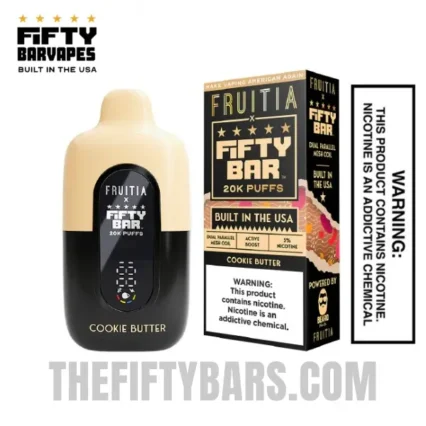 Cookie Butter Fruitia X Fifty Bar 20K Puffs Disposable Vape