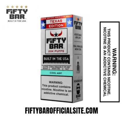 Cool Mint Texas X Fifty Bar 20k Puffs Disposable Vape