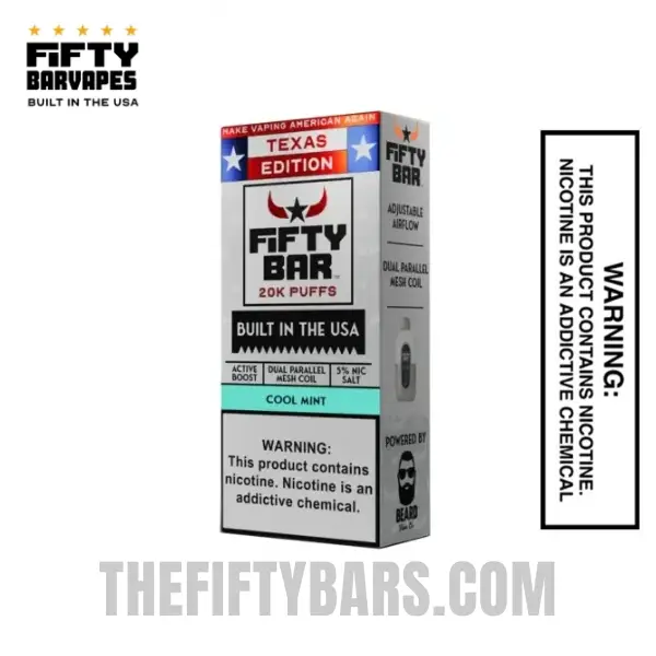 Cool Mint Texas X Fifty Bar 20k Puffs Disposable Vape