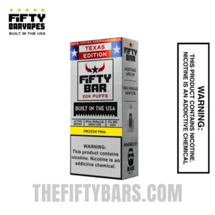 Frozen Pina Texas X Fifty Bar 20k Puffs Disposable Vape