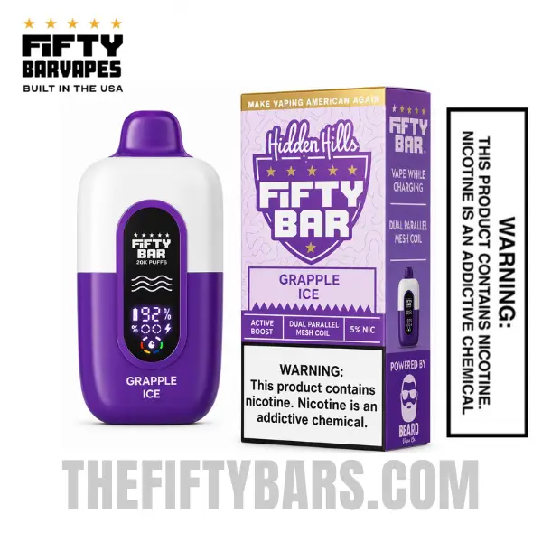 Grapple Ice Hidden Hills X Fifty Bar 20K Puffs Disposable Vape