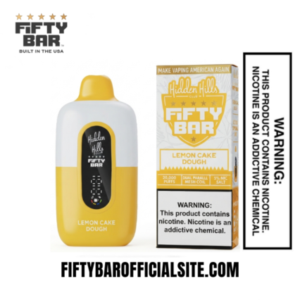 Lemon Cake Dough Hidden Hills X Fifty Bar 20K Puffs Disposable Vape