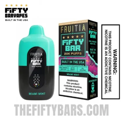 Miami Mint Fruitia X Fifty Bar 20K Puffs Disposable Vape