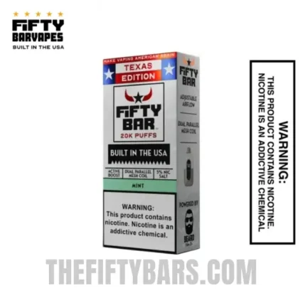 Mint Texas X Fifty Bar 20k Puffs Disposable Vape