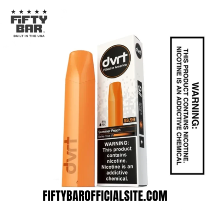 Summer Peach Fifty Bar DVRT 2000 Puffs Disposable Vape