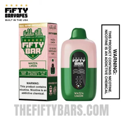 Wazza Limon Hidden Hills X Fifty Bar 20K Puffs Disposable Vape