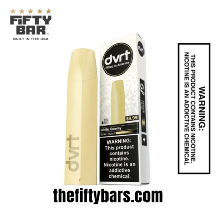 White Gummy Fifty Bar DVRT 2000 Puffs Disposable Vape